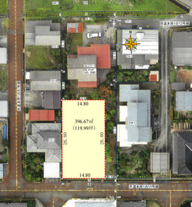 駅徒歩圏、南向き宅地